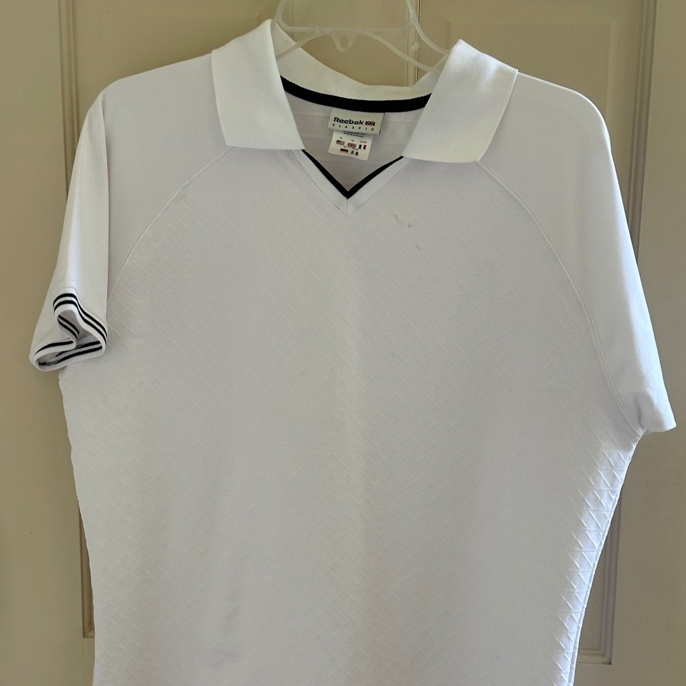 REEBOK CLASSIC TEXTURED WHITE XL POLO/NWOT